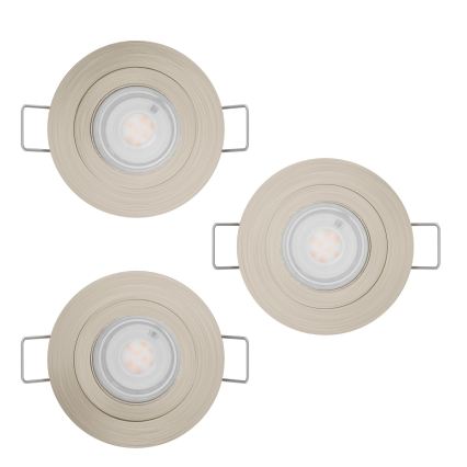 Eglo - Набір 3x вбудованих точкових світильників LED/4,8 Вт/230 В 2700/4000/6500 К матовий хром