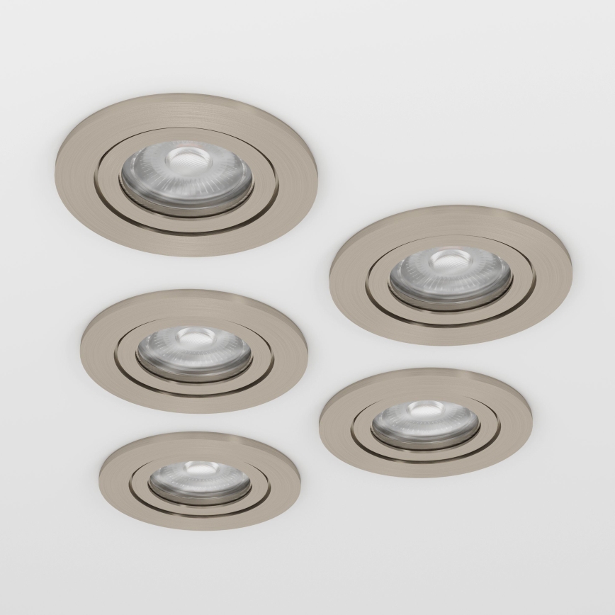 Eglo - Набор из 5 встраиваемых точечных светильников LED/4,8W/230V 2700/4000/6500K матовый хром