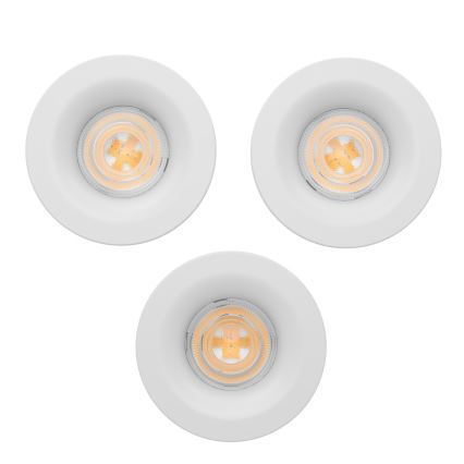 Eglo - Комплект з 3 LED вбудованих стельових світильників для ванної кімнати LED/4,9W/230V 2700/4000/6500K діам. 8,8 cm IP65 білі
