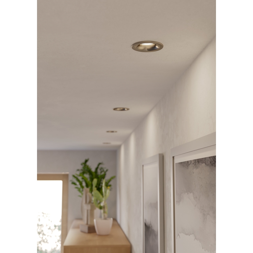 Eglo - LED встраиваемый потолочный светильник для ванной комнаты LED/4,9W/230V 2700/4000/6500K диам. 8,8 см IP65 матовый хром