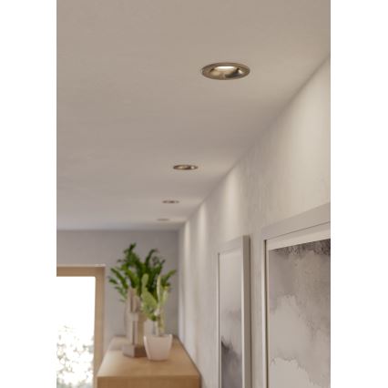 Eglo - Комплект из 3 LED встраиваемых потолочных светильников для ванной, LED/4,9 Вт/230 В, 2700/4000/6500 К, диам. 8,8 см, IP65, матовый хром