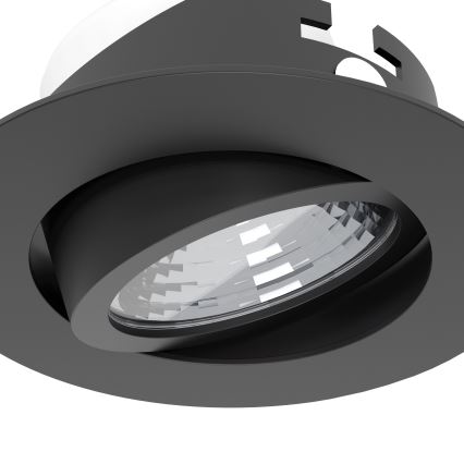 Eglo - НАБІР із 3 димованих вбудованих стельових LED-світильників, LED/6,4 Вт/230 В, діам. 8,8 см, чорний