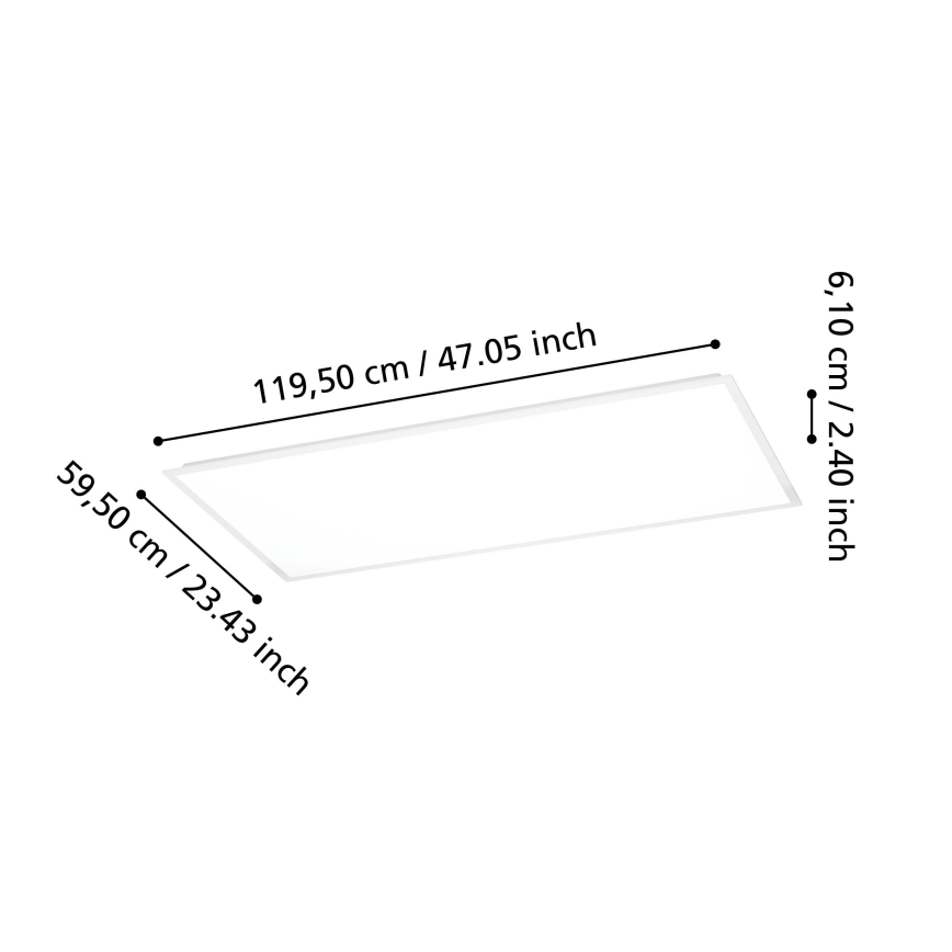 Eglo - накладная LED-панель LED/36,5W/230V 2700/4000/6500K 120x60 см белая