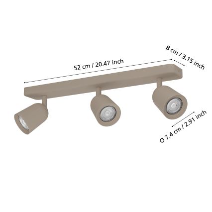 Eglo - Точковий світильник 3xGU10/10Вт/230В бежевий