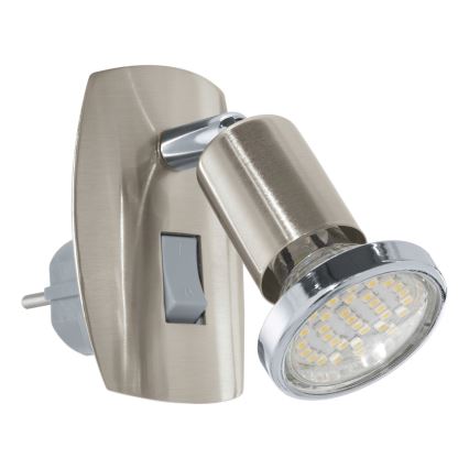 Eglo - LED світильник у розетку 1xGU10/2,8W/230V матовий хром