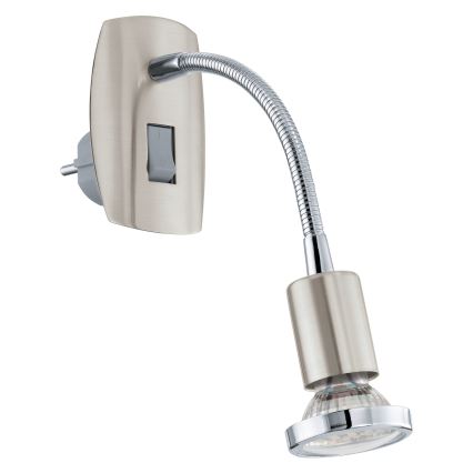 Eglo - LED світильник в розетку 1xGU10/2,8W/230V матовий хром