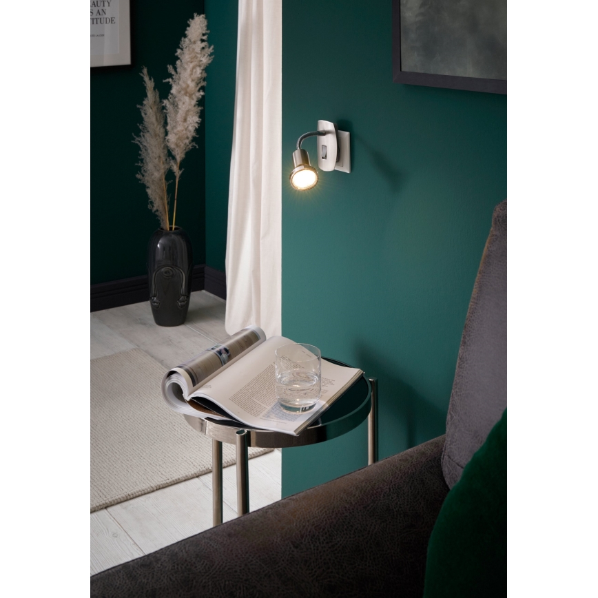 Eglo - LED світильник в розетку 1xGU10/2,8W/230V матовий хром