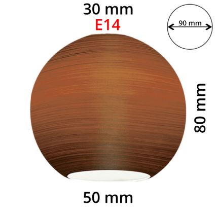 EGLO 90251 - Запасне скло для люстри, настільної лампи, стельового світильника та точкового світильника MY CHOICE E14 діаметром 9 см, коричневе з ефектом потертості