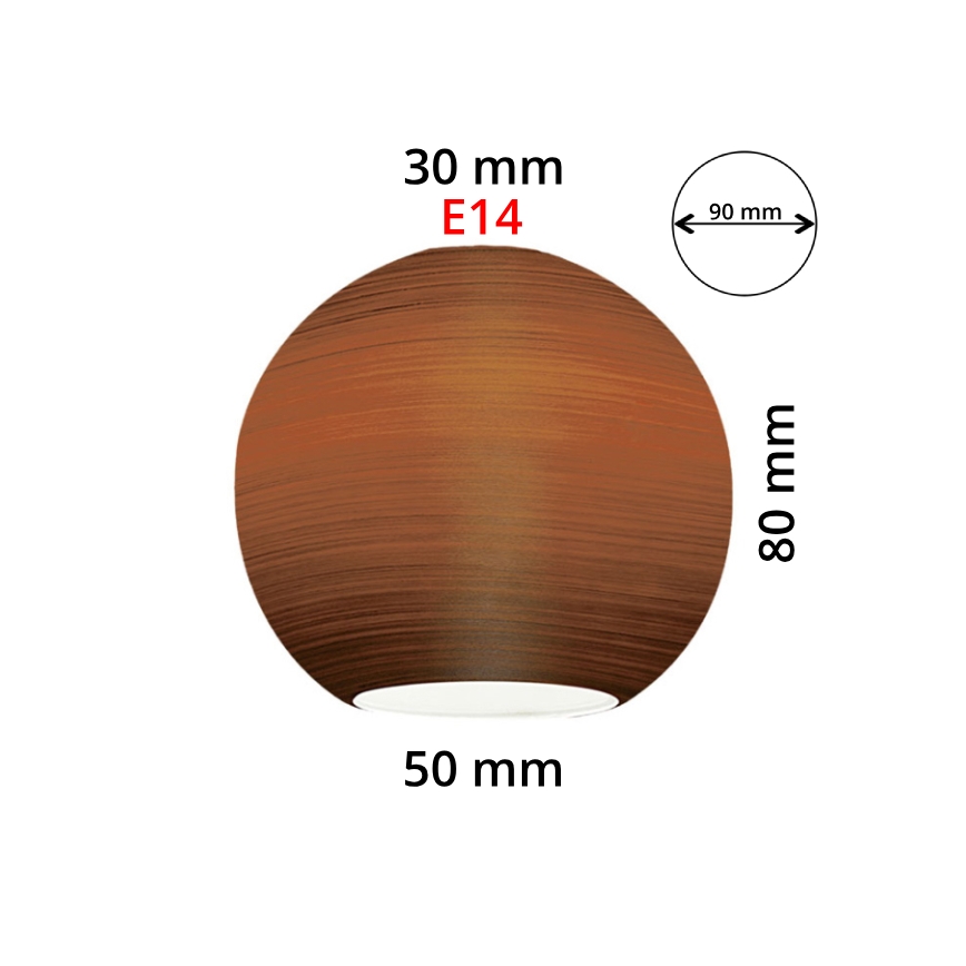 EGLO 90251 - Запасне скло для люстри, настільної лампи, стельового світильника та точкового світильника MY CHOICE E14 діаметром 9 см, коричневе з ефектом потертості