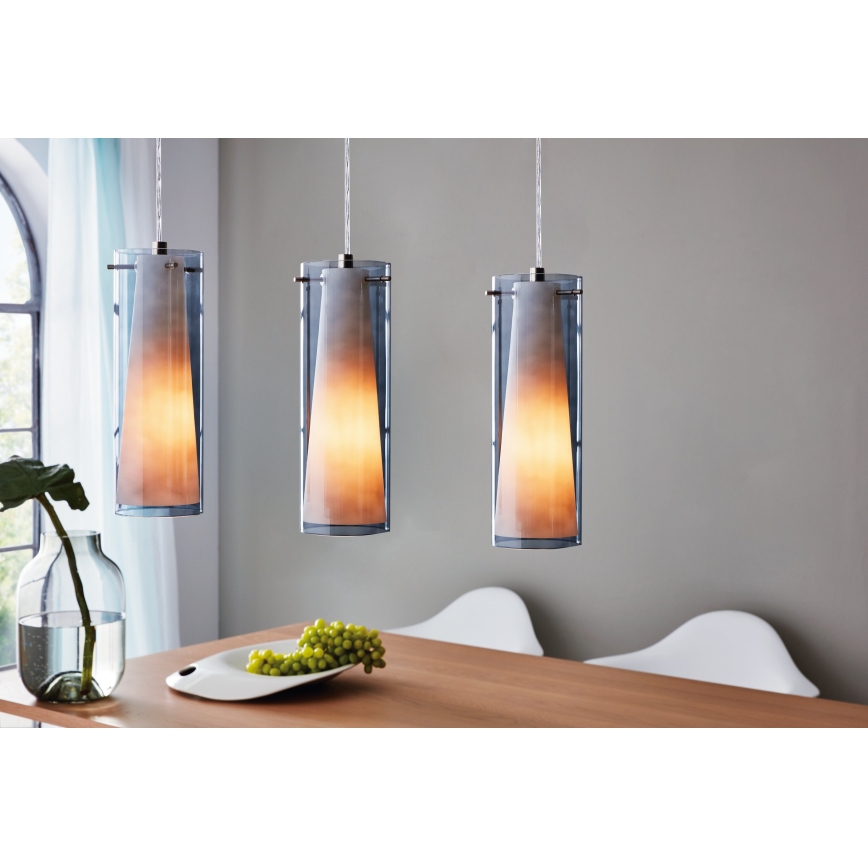 EGLO - Підвісний світильник 3xE27/60W димчастий