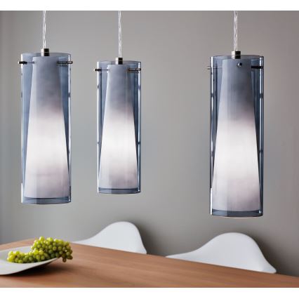 EGLO - Підвісний світильник 3xE27/60W димчастий