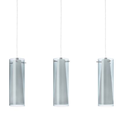 EGLO - Підвісний світильник 3xE27/60W димчастий