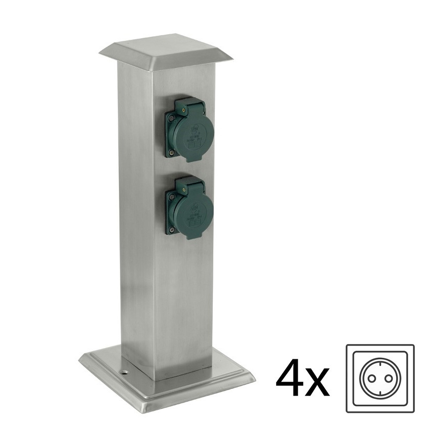 EGLO - Уличная розеточная колонна зеленый SCHUKO IP44