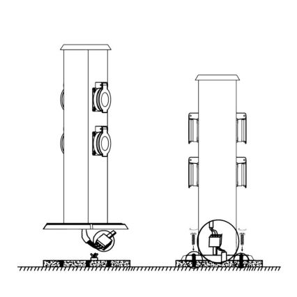 EGLO - Уличная розеточная колонна зеленый SCHUKO IP44