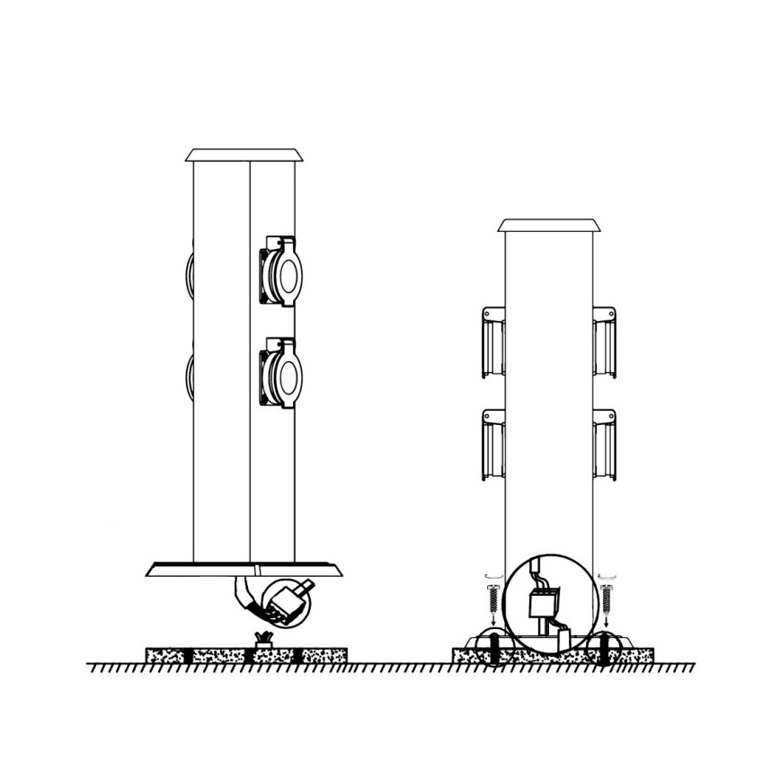 EGLO - Уличная розеточная колонна зеленый SCHUKO IP44