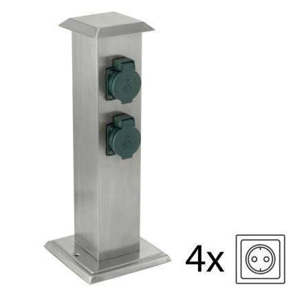 EGLO - Вулична розеткова колона зелений SCHUKO IP44