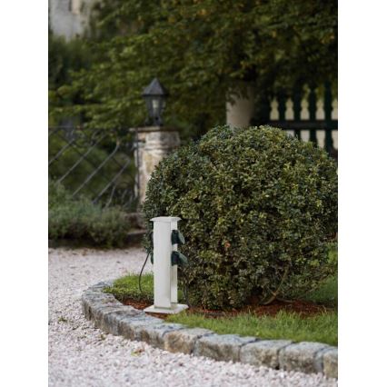 EGLO - Вулична розеткова колона зелений SCHUKO IP44