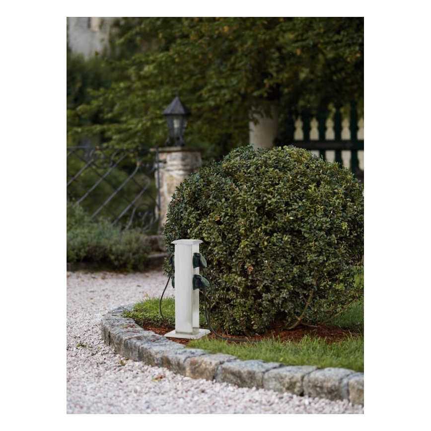 EGLO - Вулична розеткова колона зелений SCHUKO IP44