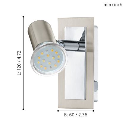 EGLO - Настенный точечный светильник 1xGU10//3W/230V