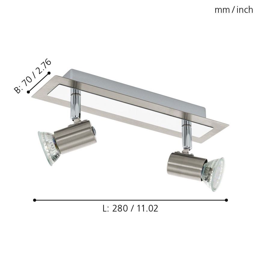 Eglo - Настенный потолочный светильник 2xGU10/LED/3W