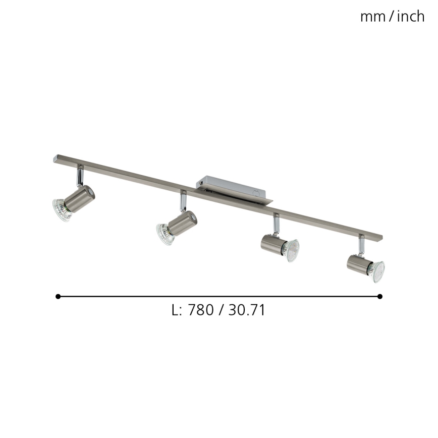 EGLO 90917 - Потолочный светильник ROTTELO 4xGU10/LED/3W