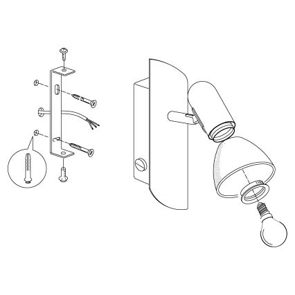 Eglo - Точечный светильник 1xE14/40W матовый никель / сатин