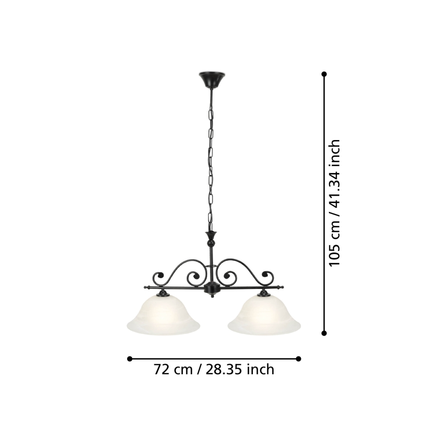 Eglo - Люстра на ланцюгу 2xE27/60W/230V