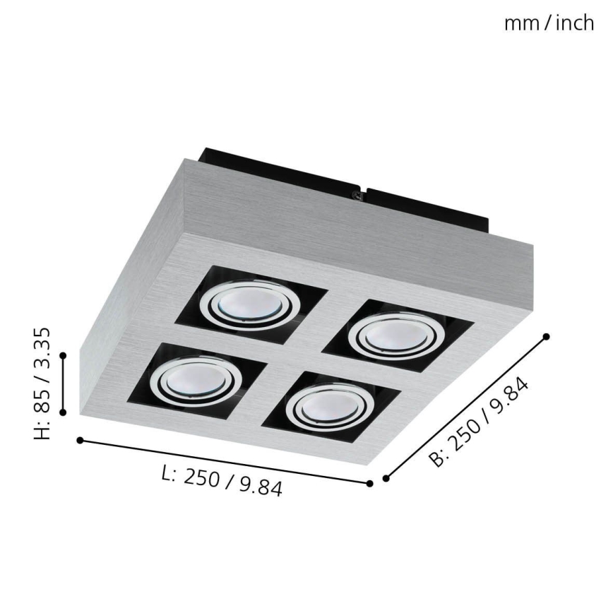 Eglo - Светодиодный точечный светильник 4xGU10-LED/5W/230V