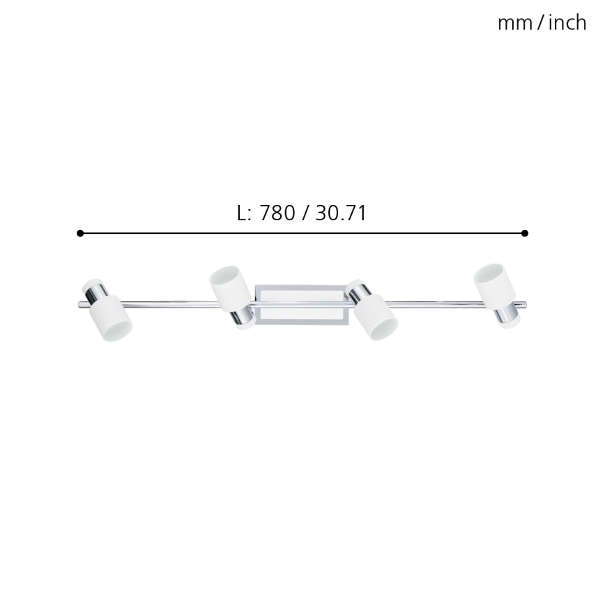 Eglo - Светодиодный точечный светильник 4xGU10-LED/5W/230V