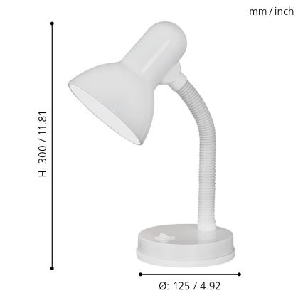 EGLO - Настольная лампа 1xE27/40W белый