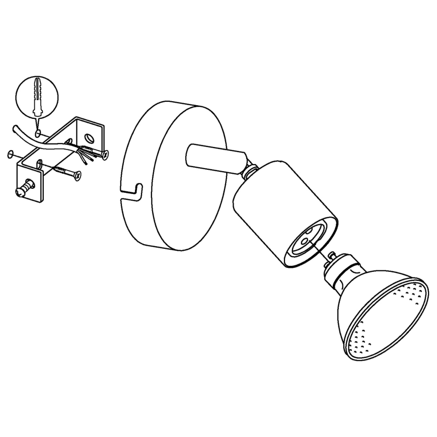 Eglo - Світлодіодний настінний точковий світильник LED 1xGU10/2,8W/230V