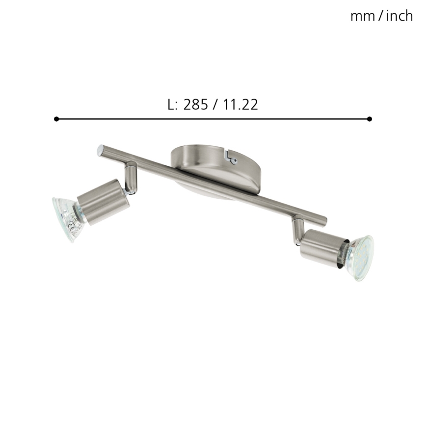 Eglo - Світлодіодний точковий світильник 2xGU10/2,8W/230V