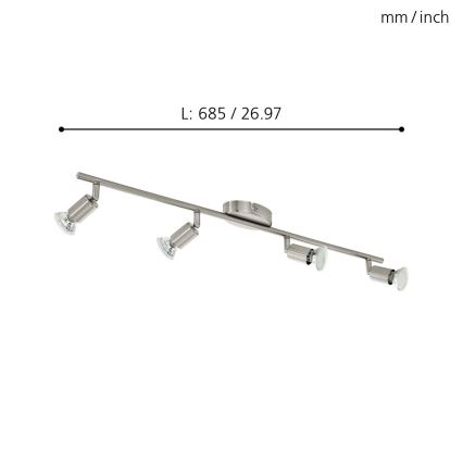 Eglo - Світлодіодний точковий світильник 4xGU10-LED/2,8W/230V