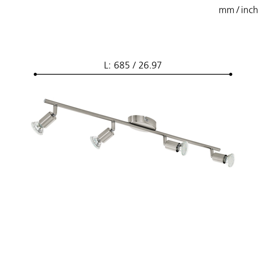 Eglo - Світлодіодний точковий світильник 4xGU10-LED/2,8W/230V