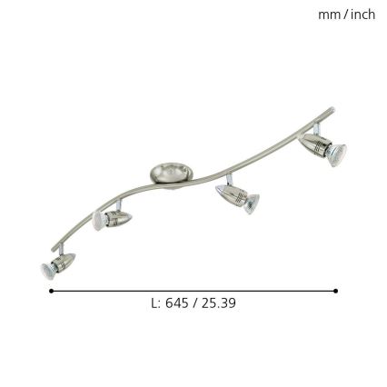 Eglo - Светодиодный точечный светильник 4xGU10-LED/3W/230V