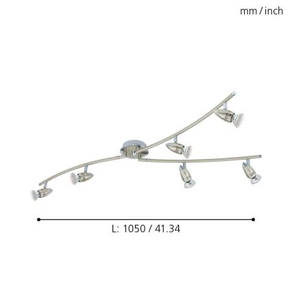 Eglo - Светодиодный точечный светильник 6xGU10/3W/230V