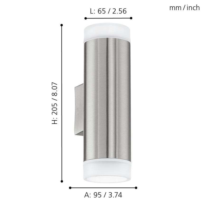 Eglo - Уличный настенный светильник GU10/2,5W/230V IP44