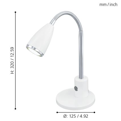 Eglo - Светодиодная настольная лампа 1xGU10/3W/230V