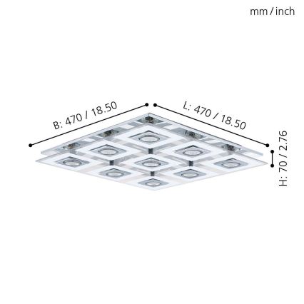 Eglo - Светодиодный потолочный светильник 9xGU10/3W/230V