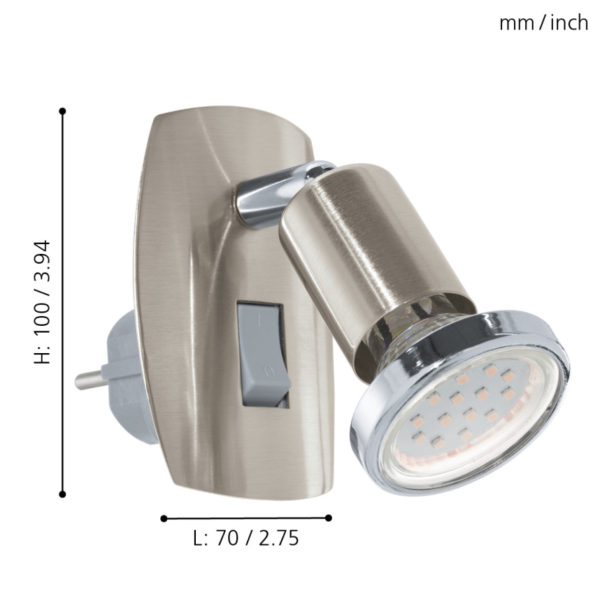 Eglo - LED Світильник в розетку 1xGU10-LED/3W/230V