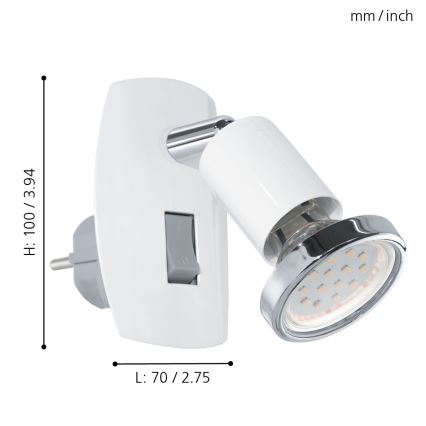Eglo - LED Світильник в розетку 1xGU10-LED/3W/230V