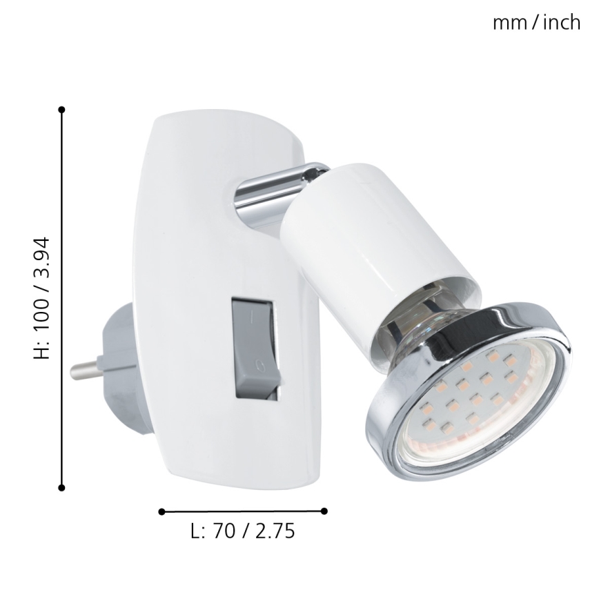Eglo - LED Світильник в розетку 1xGU10-LED/3W/230V