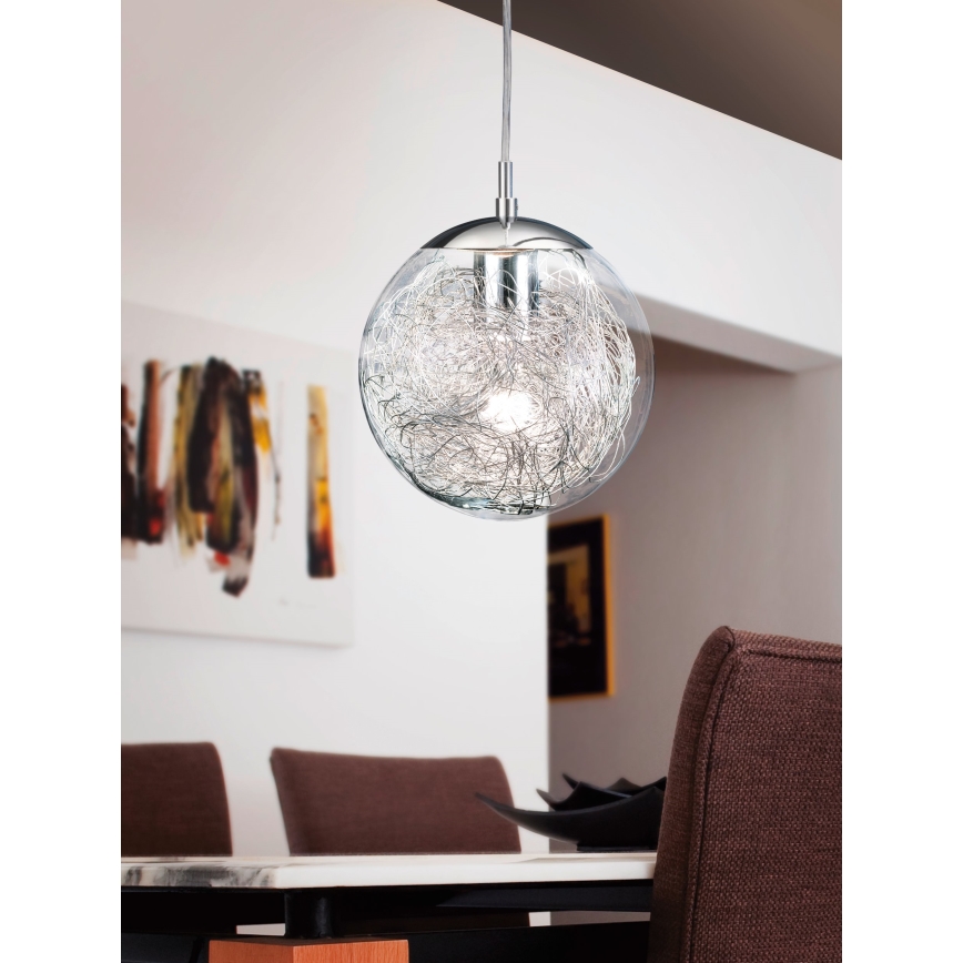 Eglo 93073 - Подвесной светильник на тросе LUBERIO 1xE27/60W/230V Ø 25 см
