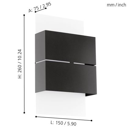 Eglo - Зовнішнє світлодіодне освітлення 2xLED/2,5W/230V IP44