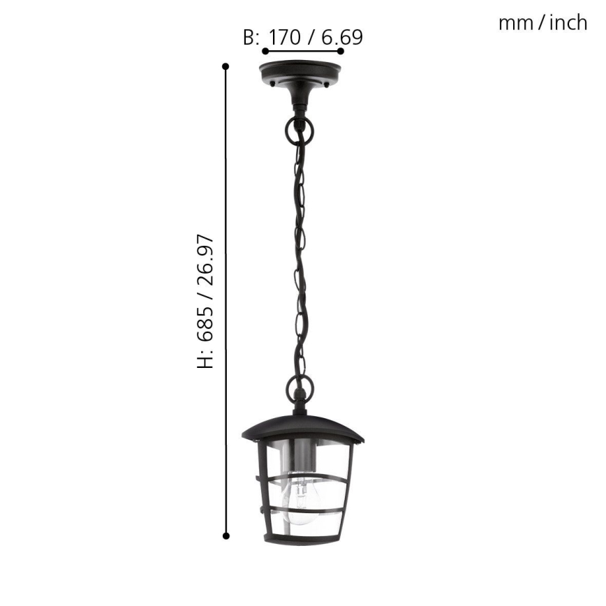 Eglo - Вулична світлодіодна люстра 1xE27/8,5W/230V IP44