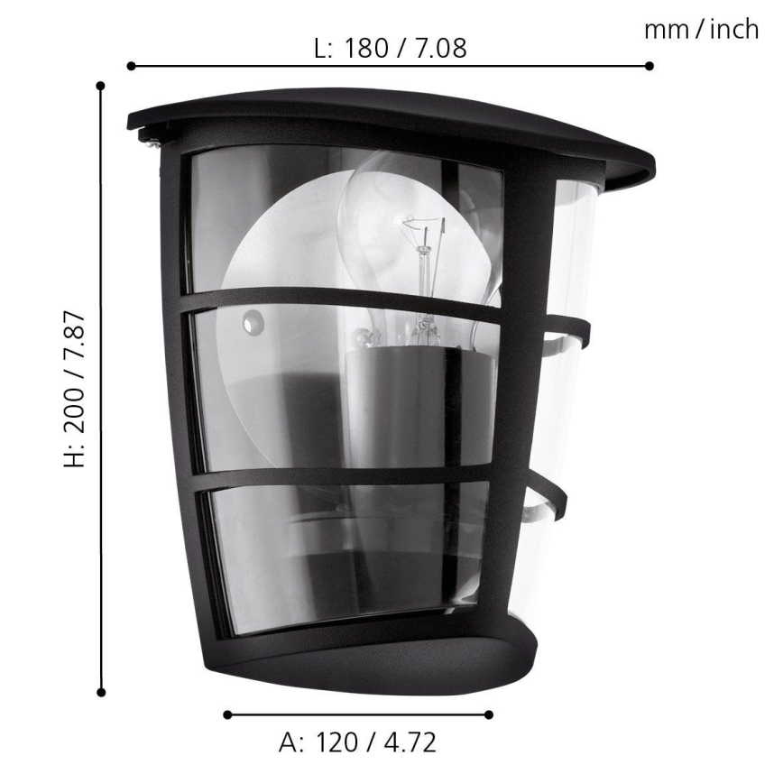 Eglo - Зовнішній настінний світильник 1xE27/60W/230V IP44