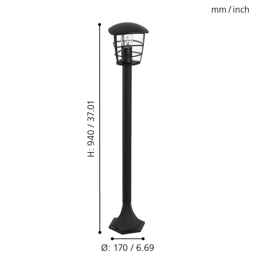 Eglo - LED уличный светильник 1xE27/8,5W/230V IP44 чёрный