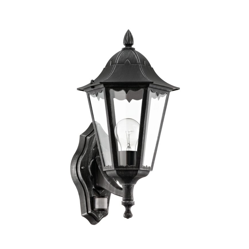 Eglo - Зовнішній настінний світильник з датчиком 1xE27/60W/230V IP44