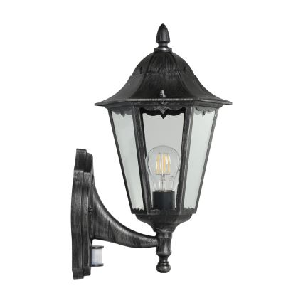 Eglo - Зовнішній настінний світильник з датчиком 1xE27/60W/230V IP44