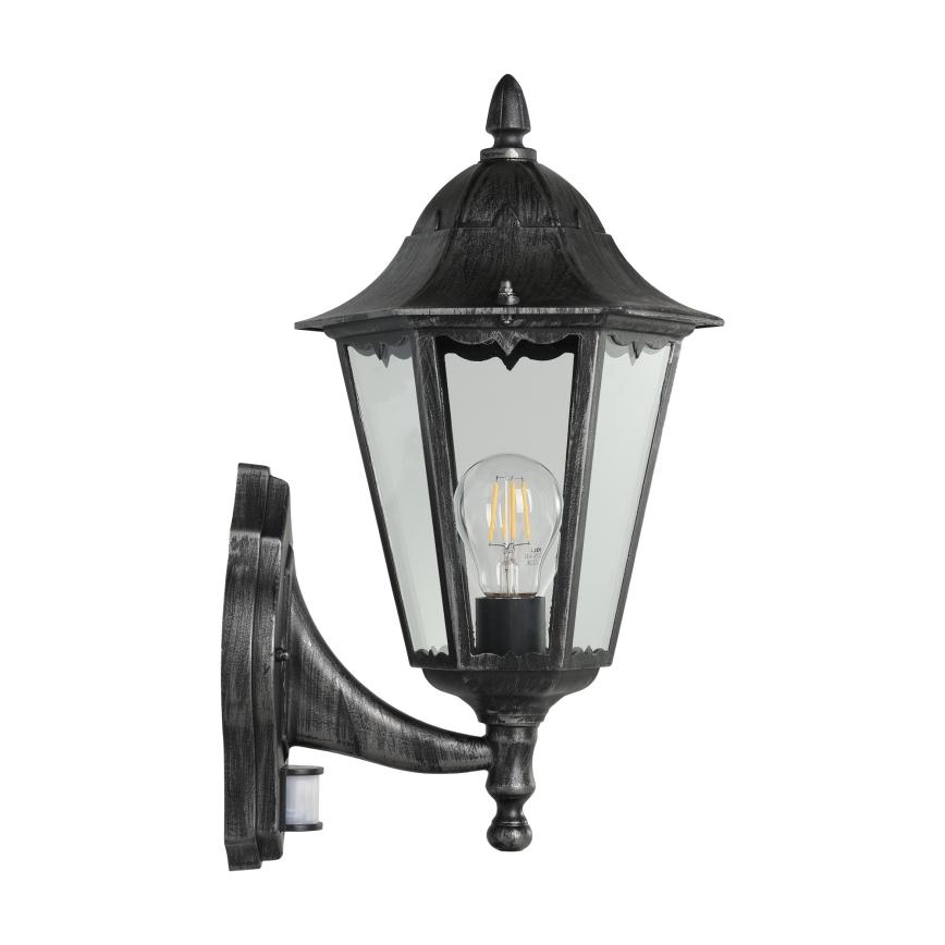 Eglo - Зовнішній настінний світильник з датчиком 1xE27/60W/230V IP44